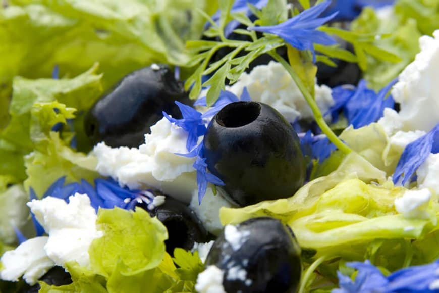 Salade fraicheur à la fleur de bleuet