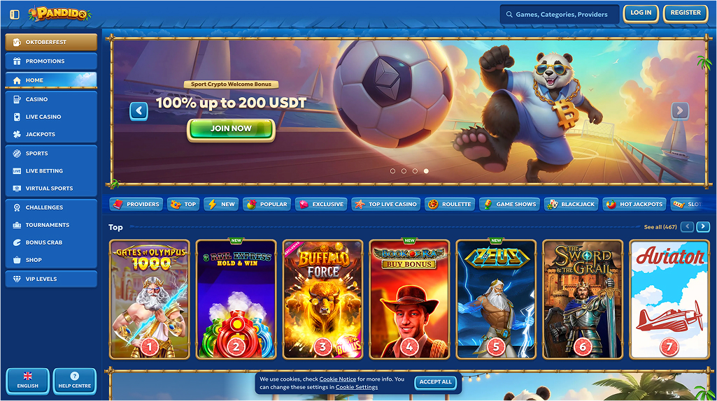 Pandido Casino dépôt retrait